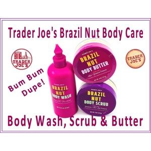 3pc Set Trader Joe's Brazil Nut Body Butter Scrub & Wash Rare & Limited